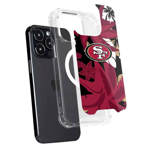 NFL San Francisco 49ers Tropical Print iPhone 16 Pro Max MagSafe Case