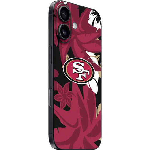NFL San Francisco 49ers Tropical Print iPhone 16 Skin