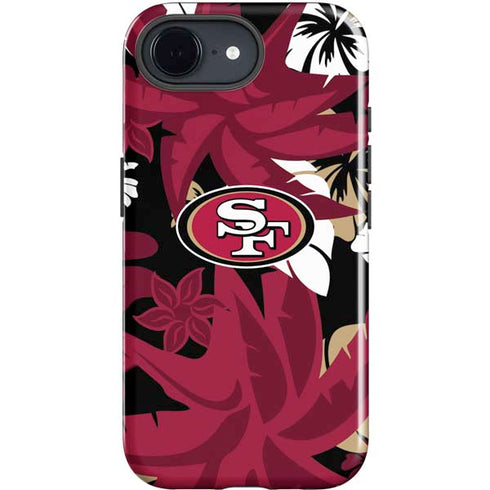 NFL San Francisco 49ers Tropical Print iPhone 16e Impact Case