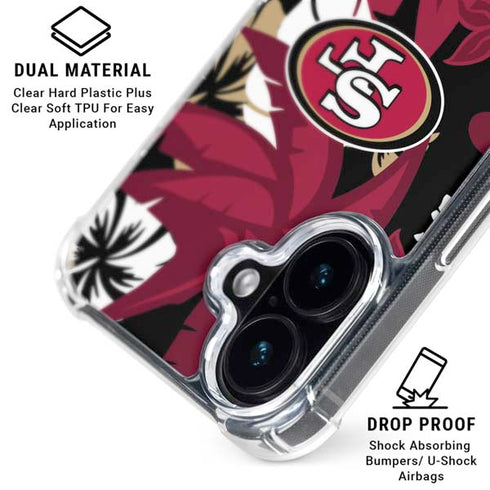 NFL San Francisco 49ers Tropical Print iPhone 17 Clear Case