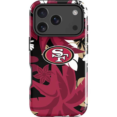 NFL San Francisco 49ers Tropical Print iPhone 18 Pro Impact Case