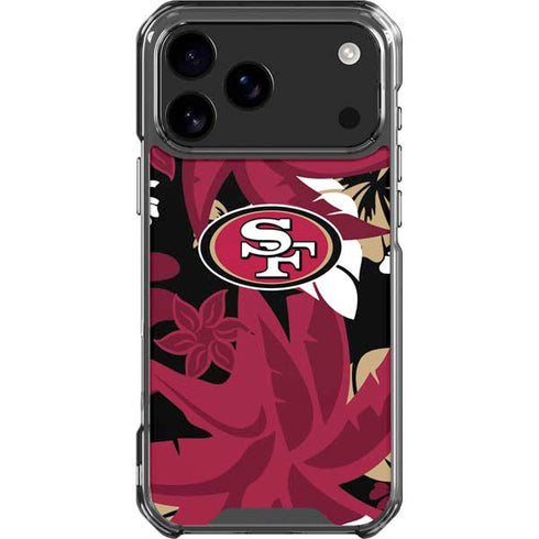 NFL San Francisco 49ers Tropical Print iPhone 18 Pro Max Clear Case