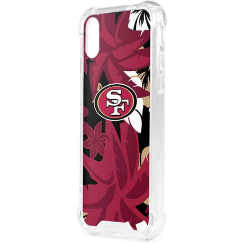 NFL San Francisco 49ers Tropical Print iPhone XS Clear Case