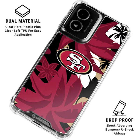 NFL San Francisco 49ers Tropical Print Moto G Power 5G (2024) Clear Case