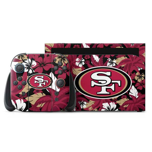 NFL San Francisco 49ers Tropical Print Nintendo Switch 2 (2025) with Joy-Con Skin