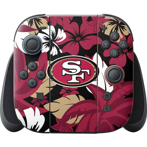 NFL San Francisco 49ers Tropical Print Nintendo Switch 2 (2025) Joy-Con Controller Skin