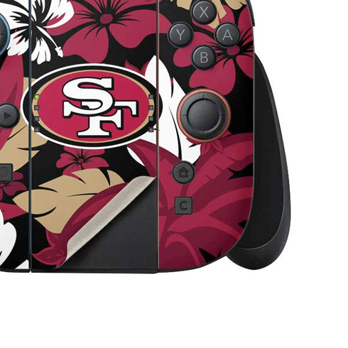 NFL San Francisco 49ers Tropical Print Nintendo Switch 2 (2025) Joy-Con Controller Skin