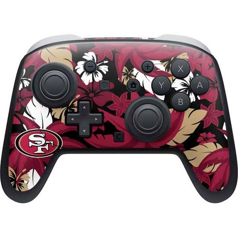 NFL San Francisco 49ers Tropical Print Nintendo Switch 2 (2025) Pro Controller Skin