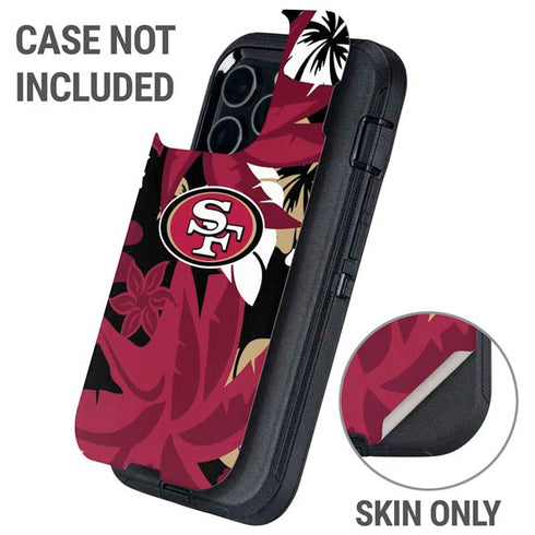 NFL San Francisco 49ers Tropical Print Otterbox Defender iPhone Skin