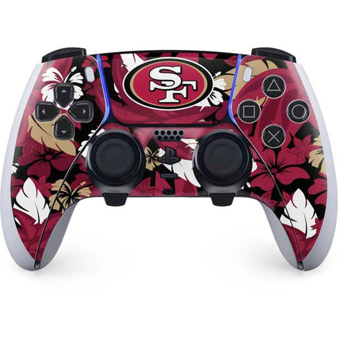NFL San Francisco 49ers Tropical Print PS5 DualSense Edge Pro Controller Skin