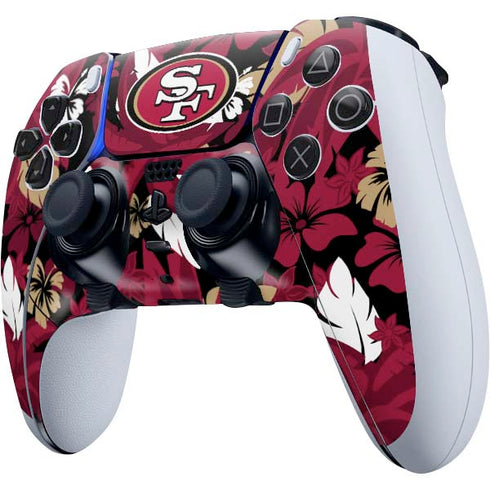 NFL San Francisco 49ers Tropical Print PS5 DualSense Edge Pro Controller Skin