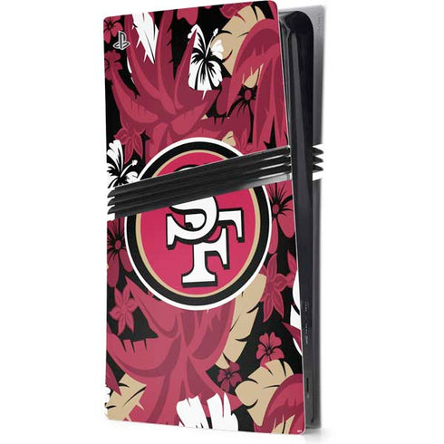 NFL San Francisco 49ers Tropical Print PS5 Pro Console Skin