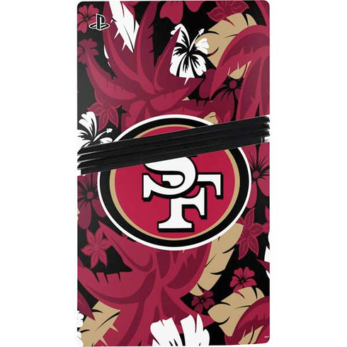 NFL San Francisco 49ers Tropical Print PS5 Pro Disk Console Skin
