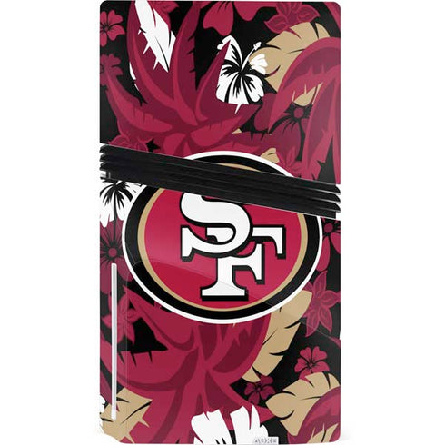 NFL San Francisco 49ers Tropical Print PS5 Pro Disk Console Skin