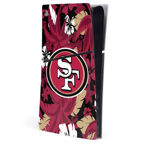NFL San Francisco 49ers Tropical Print PS5 Slim Digital Edition Console Skin