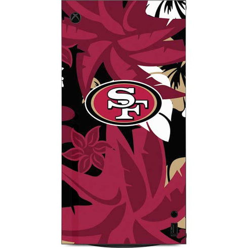 NFL San Francisco 49ers Tropical Print XBox Series X Digital Edition Console Skin