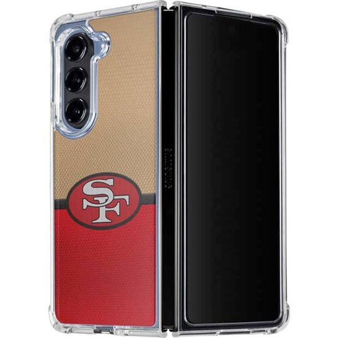 NFL San Francisco 49ers Vintage Galaxy Z Fold5 5G Clear Case