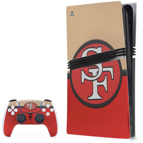 NFL San Francisco 49ers Vintage PS5 Pro Bundle Skin