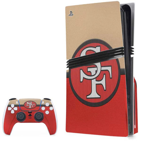 NFL San Francisco 49ers Vintage PS5 Pro Disk Bundle Skin