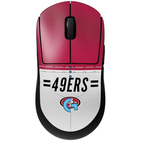 NFL San Francisco 49ers White Striped G Pro Wireless Gaming Mouse Skin
