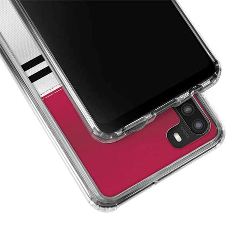 NFL San Francisco 49ers White Striped Galaxy A21 Clear Case
