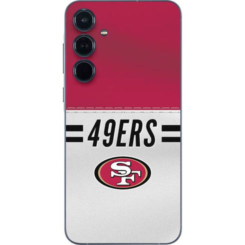 NFL San Francisco 49ers White Striped Galaxy A35 5G Skin