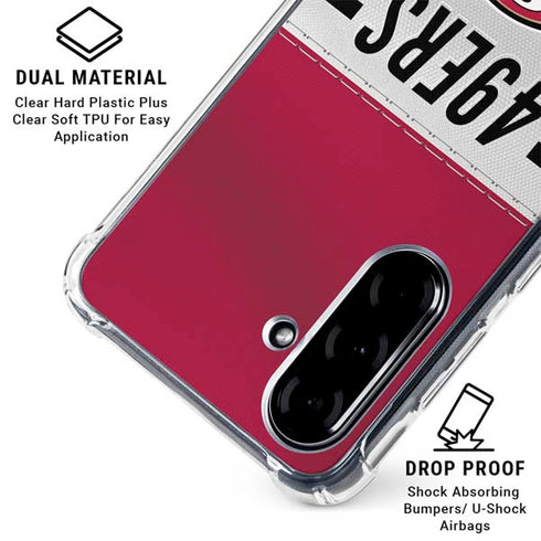 NFL San Francisco 49ers White Striped Galaxy A36 5G Clear Case