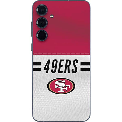 NFL San Francisco 49ers White Striped Galaxy A55 5G Skin