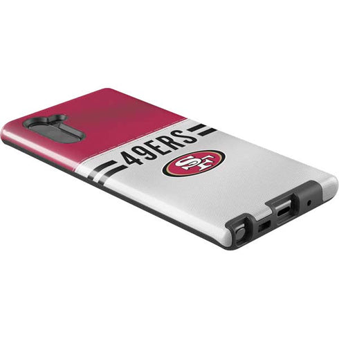 NFL San Francisco 49ers White Striped Galaxy Note 10 Pro Case