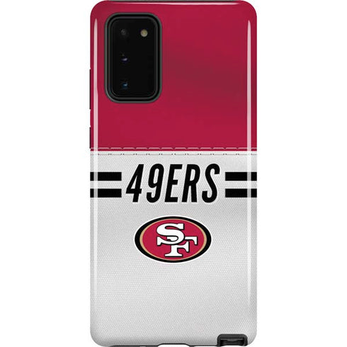 NFL San Francisco 49ers White Striped Galaxy Note20 5G Pro Case