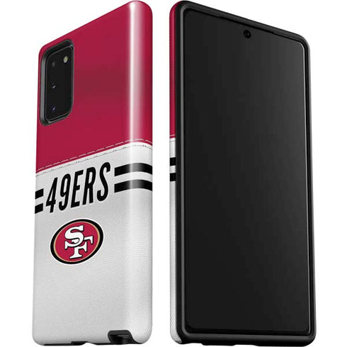 NFL San Francisco 49ers White Striped Galaxy Note20 5G Pro Case