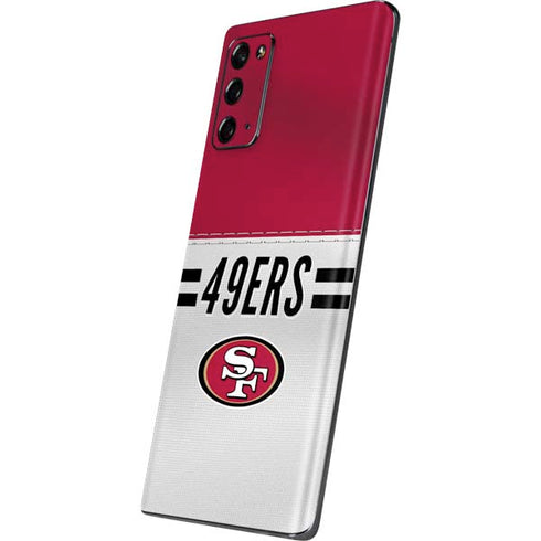 NFL San Francisco 49ers White Striped Galaxy Note20 5G Skin