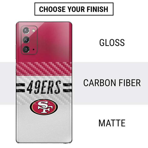 NFL San Francisco 49ers White Striped Galaxy Note20 5G Skin