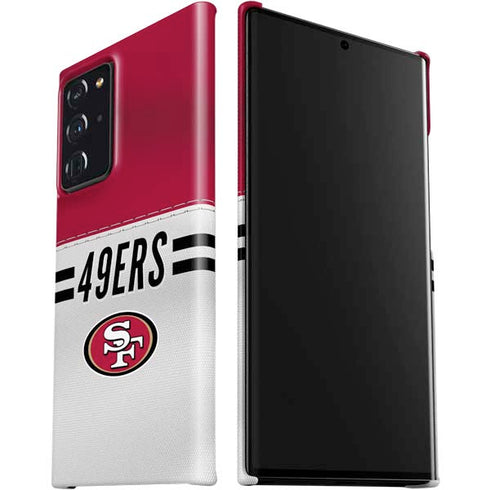 NFL San Francisco 49ers White Striped Galaxy Note20 Ultra 5G Lite Case