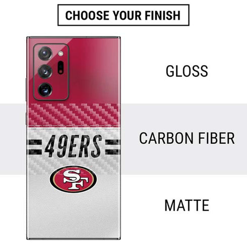 NFL San Francisco 49ers White Striped Galaxy Note20 Ultra 5G Skin