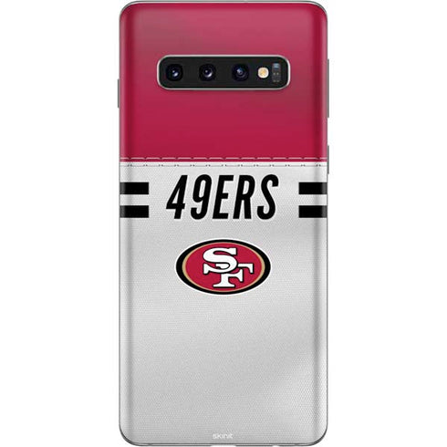 NFL San Francisco 49ers White Striped Galaxy S10 Skin