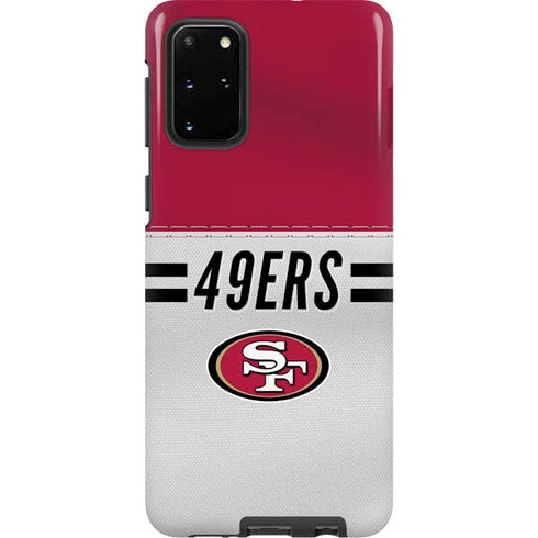 NFL San Francisco 49ers White Striped Galaxy S20 Plus Pro Case
