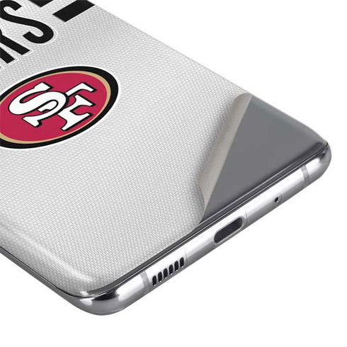 NFL San Francisco 49ers White Striped Galaxy S20 Plus Skin