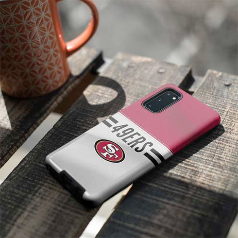 NFL San Francisco 49ers White Striped Galaxy S20 Pro Case