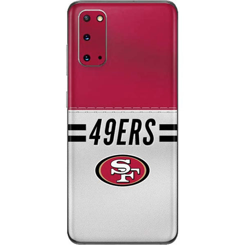 NFL San Francisco 49ers White Striped Galaxy S20 Skin
