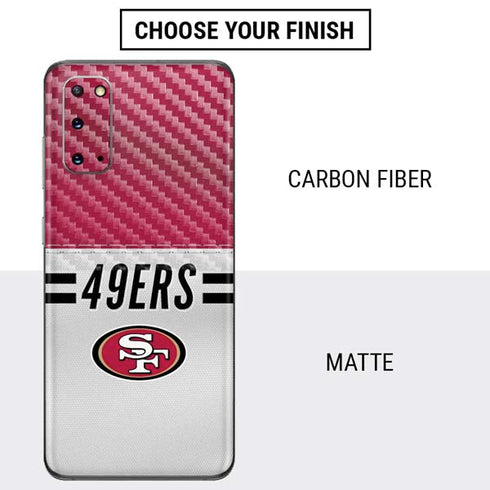 NFL San Francisco 49ers White Striped Galaxy S20 Skin