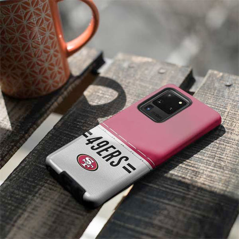 NFL San Francisco 49ers White Striped Galaxy S20 Ultra 5G Pro Case