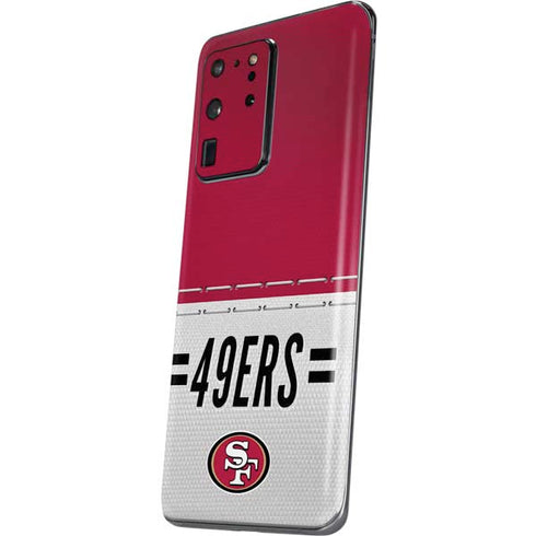 NFL San Francisco 49ers White Striped Galaxy S20 Ultra 5G Skin