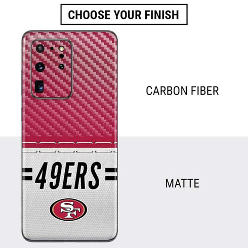 NFL San Francisco 49ers White Striped Galaxy S20 Ultra 5G Skin