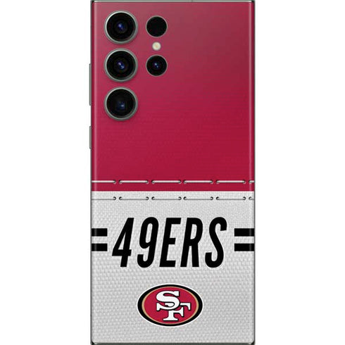 NFL San Francisco 49ers White Striped Galaxy Skins