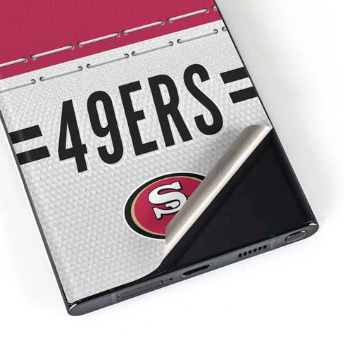 NFL San Francisco 49ers White Striped Galaxy Skins
