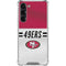 NFL San Francisco 49ers White Striped Galaxy S24 FE Clear Case