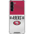 NFL San Francisco 49ers White Striped Galaxy S24 FE Clear Case