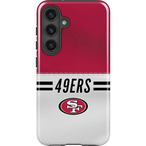 NFL San Francisco 49ers White Striped Galaxy S25 Impact Case