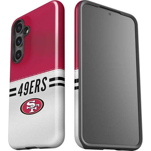 NFL San Francisco 49ers White Striped Galaxy S25 Impact Case